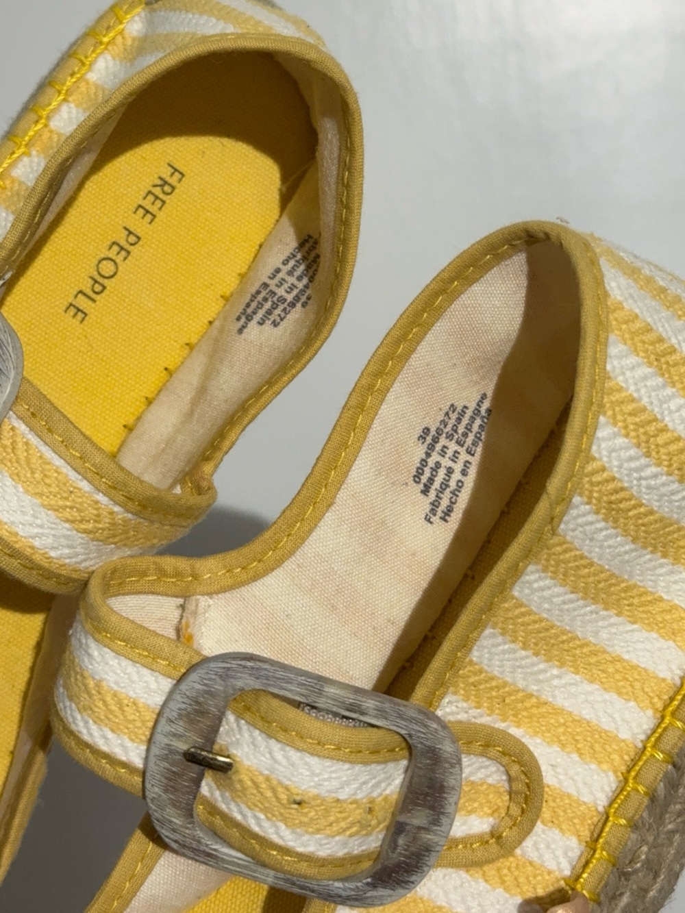 NWOT Free People Surfside 2.0 Espadrille Platform Mary Janes, Lemon Zest - Picture 12 of 15